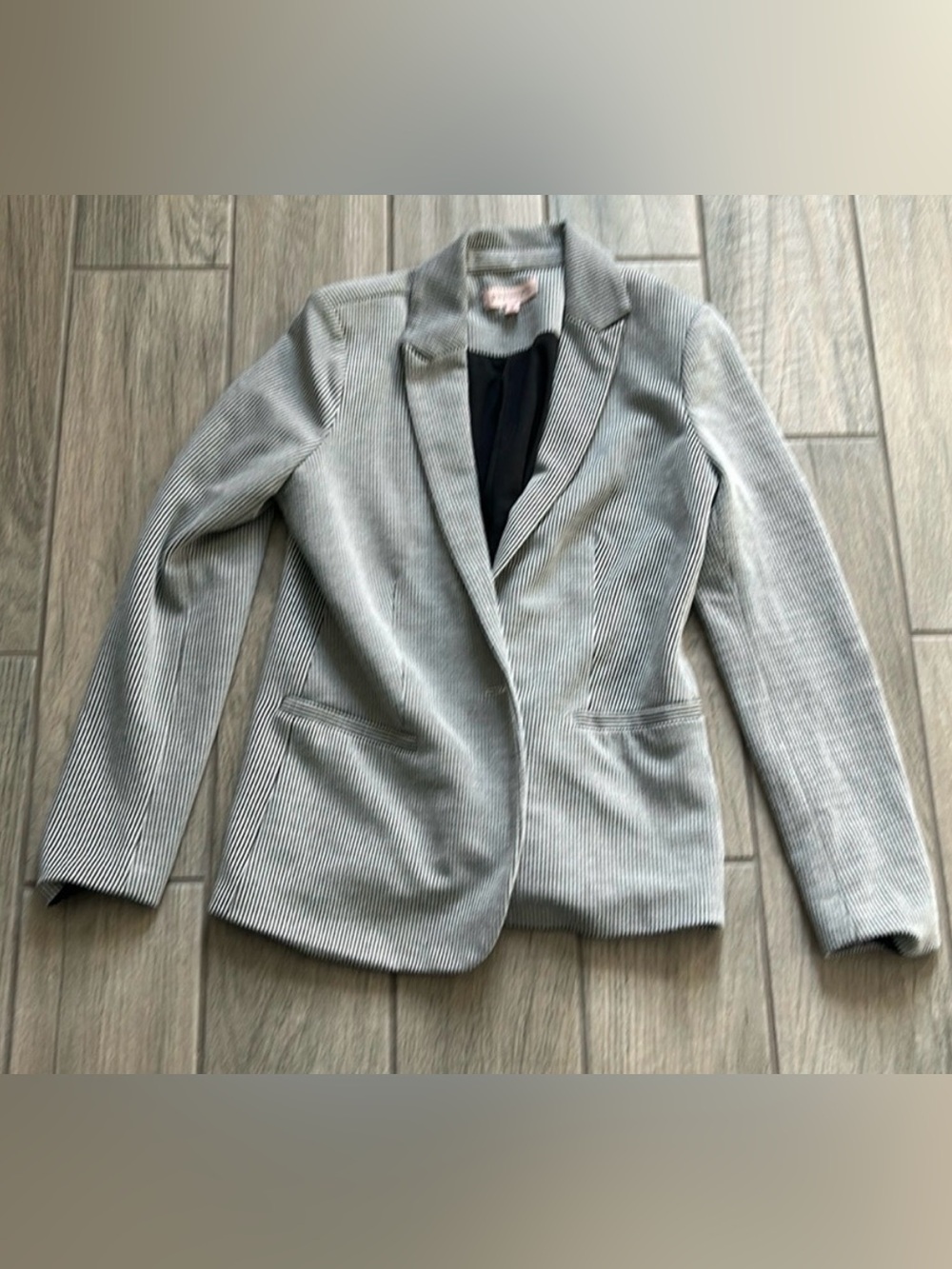 Women’s Light Gray Textured Blazer Jacket